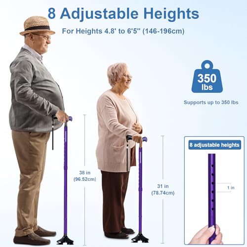 Foldable Adjustable Walking Cane for Men & Women with Travel Bag K5425