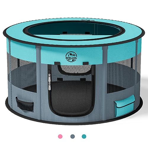 Playpen for Dogs, 44"*44"*24" Large Foldable Pet Play Pens Indoor Outdoor Exercise Pen with Carrying Case Food Bowl for Cat Puppy Rabbit