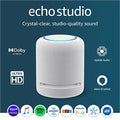 Certified Refurbished Echo Studio | Our best-sounding smart speaker ever - With Dolby Atmos, spatial audio processing technology, and Alexa | Glacier White