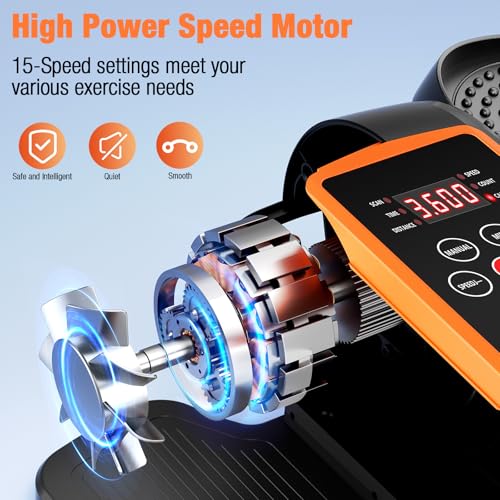 Under Desk Elliptical Machine with Remote, 15 Speeds, Portable Leg Exerciser for Seniors G6270
