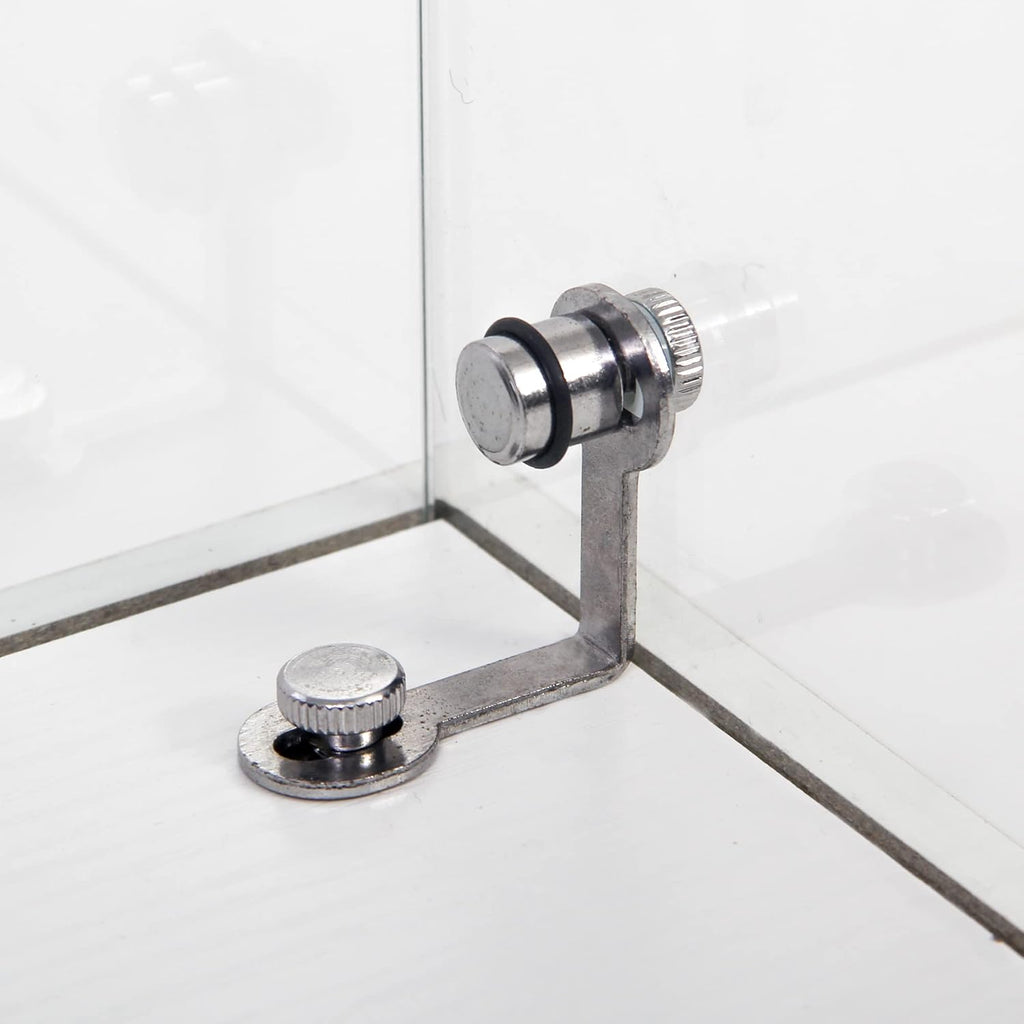 4-Shelf Glass Display Cabinet with Lock, White A99708