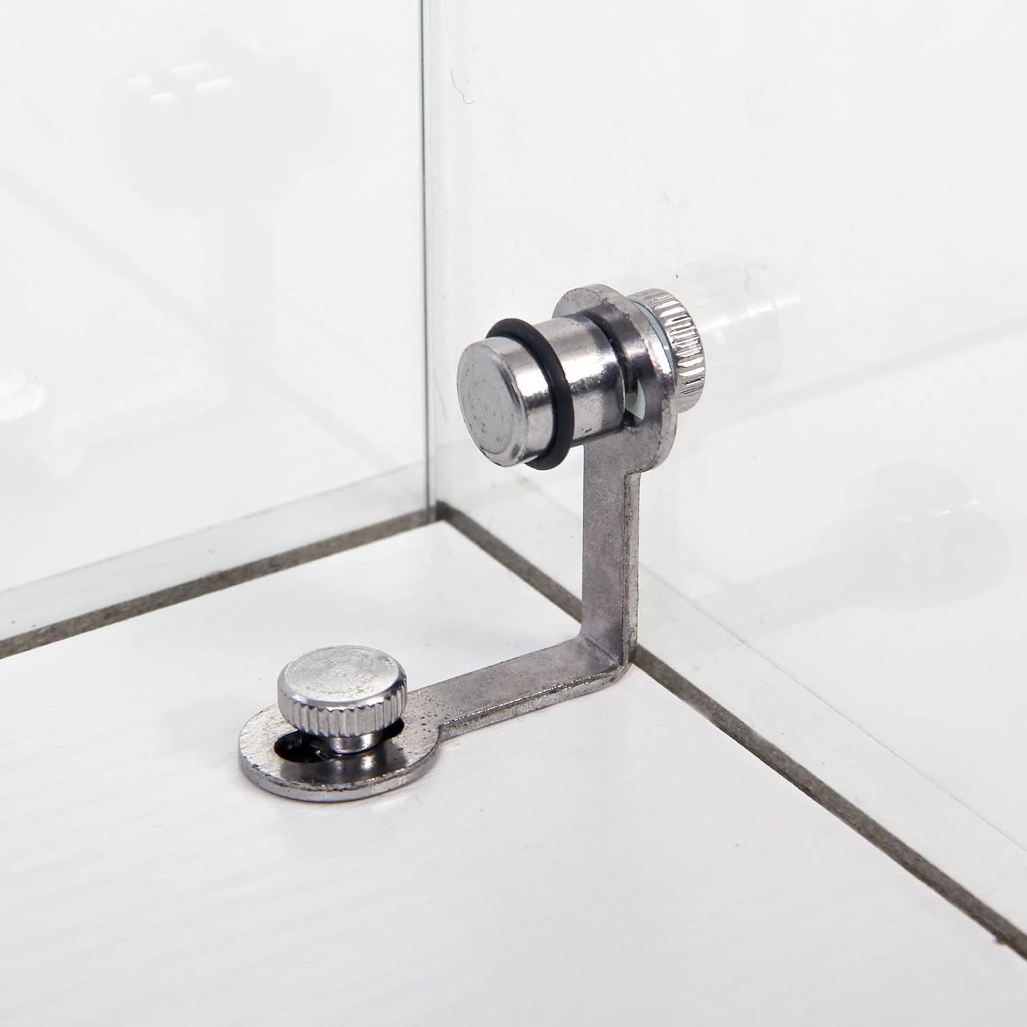 4-Shelf Glass Display Cabinet with Lock, White A99708