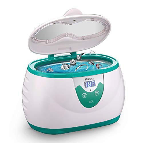 UKOKE 3800S Professional Ultrasonic Jewelry Cleaner, 0.6L Portable for Glasses, Rings, Watches C10519