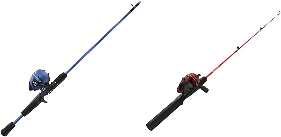 Zebco Slingshot Spincast Reel and Fishing Rod Combo, 5-Foot 6-Inch 2-Piece Fishing Pole, Pre-Spooled & Dock Demon Spincast Reel and Fishing Rod Combo, 20-Size Reel / 30"/ 1-Piece/Medium Rod