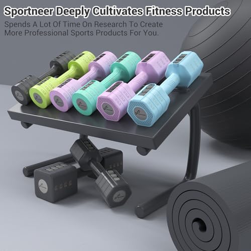 Sportneer Adjustable Dumbbells 5-in-1 Set of 2, 10 LB Hand Weights for Home Gym L73932