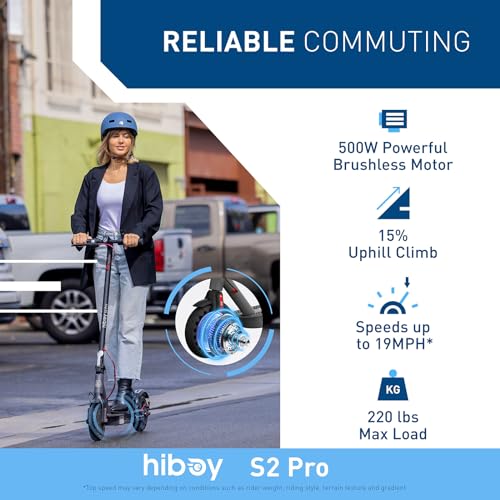 Hiboy S2 Pro Electric Scooter, 500W Motor, 25 Miles Range, Folding for Adults C7570