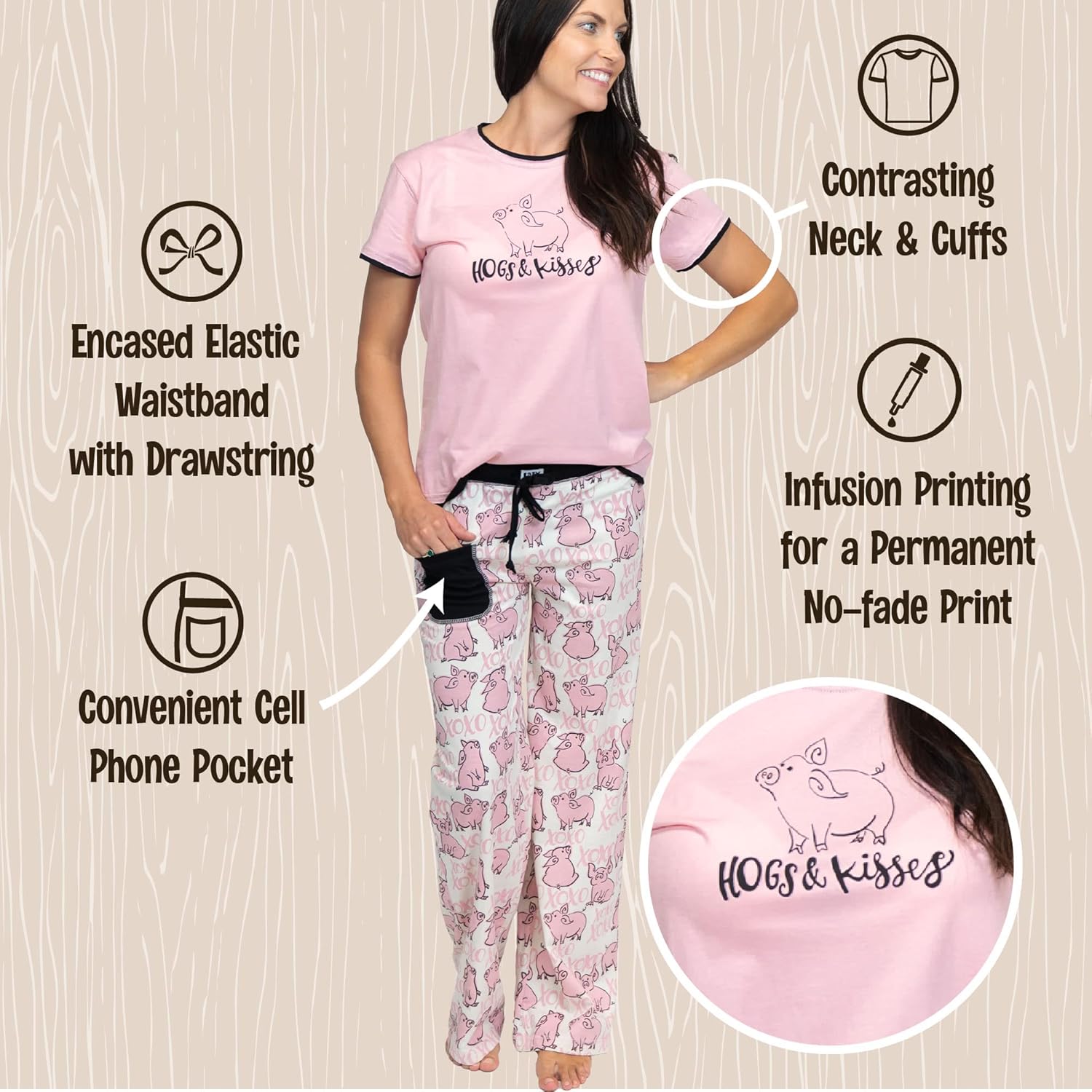 Lazy One Women's Pajama Set, Short Sleeves, Relaxed Fit W1109
