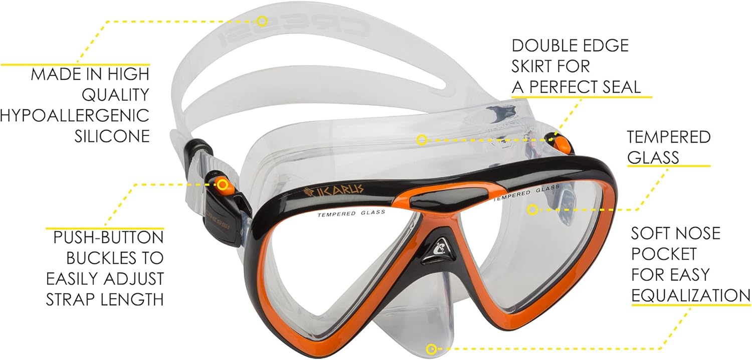 Cressi Bonete Pro Dry Set, Black/Orange, S/M V8040