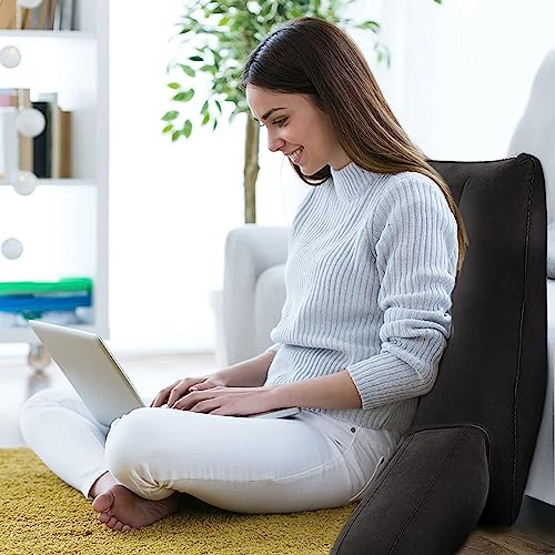 Inflatable Reading Backrest Pillow with Arm Support for Bed, Office, and Camping - Grey F153
