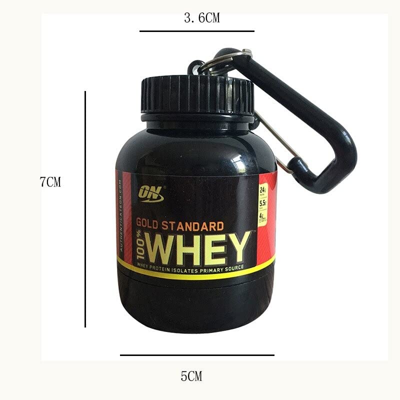 Protein Powder Supplement Funnel Keychain - Portable To-Go Container for Gym, Fitness, Travel (2) K54536