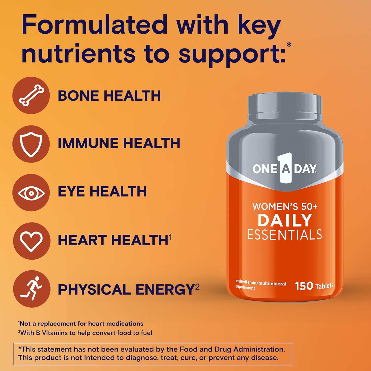 One-A-Day Multivitamin for Women 50+ Daily Essentials, 150 Count W30821