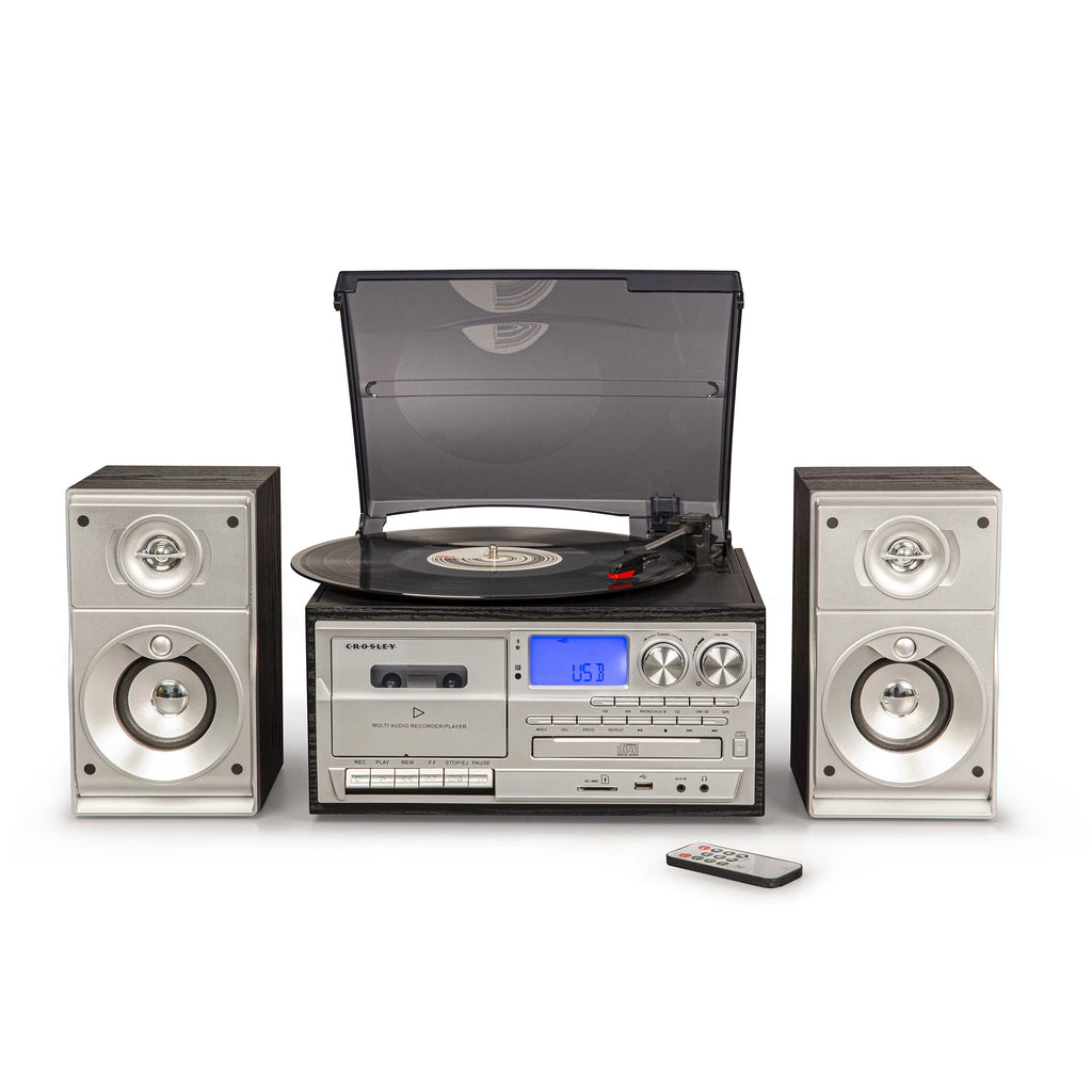 Crosley Eclipse Entertainment Center Vinyl Record Player with Speakers with wireless Bluetooth - Audio Turntables