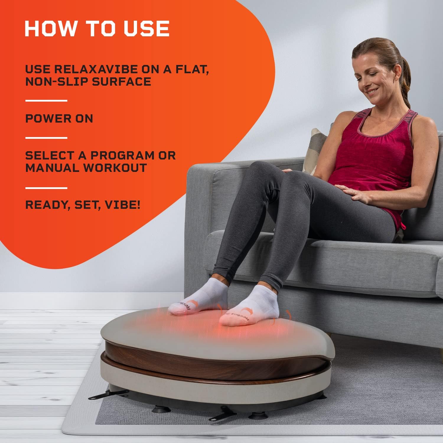 LifePro RelaxaVibe Vibration Plate Exercise Machine with Heated Ottoman R566006