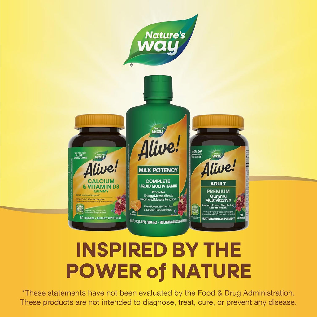 Nature's Way Alive! Max Potency Liquid Multivitamin for Women and Men, Citrus, 30.4 Fl Oz C21513