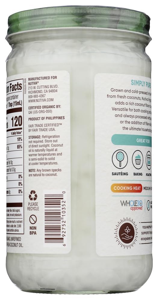 Nutiva Organic Virgin Coconut Oil, 23 Ounce (Pack of 2) L629