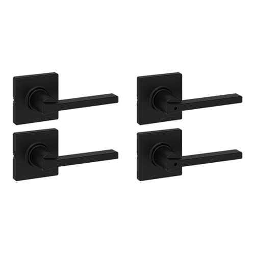 Kwikset Casey Interior Privacy Door Handle with Lock 10 Pack, Matte Black G103018