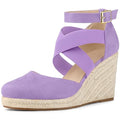 Allegra K Women's Espadrilles Closed Toe Wedges Heels Sandals