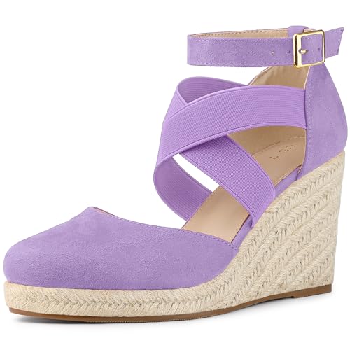 Allegra K Women's Espadrilles Closed Toe Wedges Heels Sandals