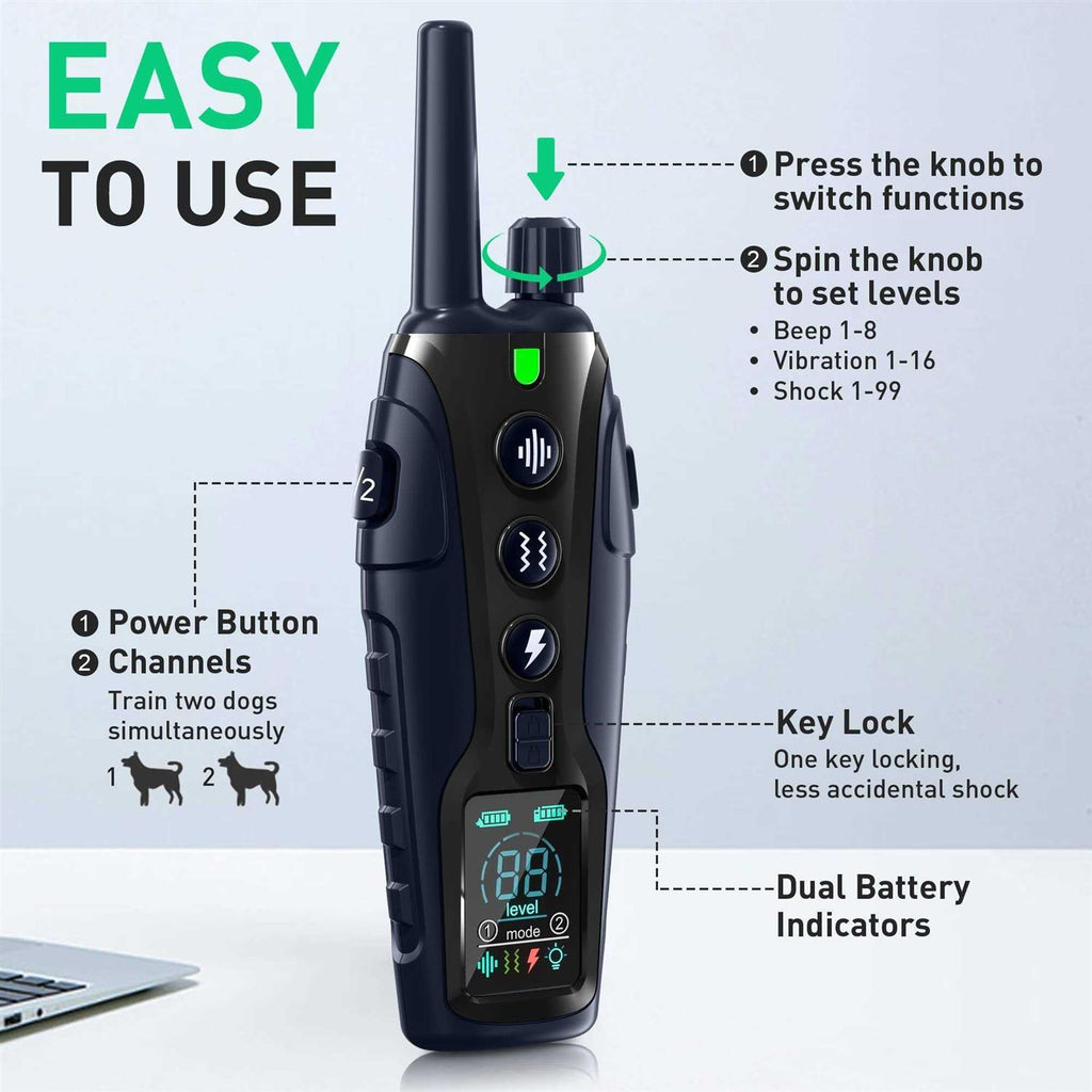 Nikketta Dog Shock Collar with Flashing Light for Night Walks, 4000FT Training Range G392