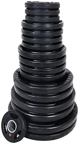 Olympic Cast Iron Weight Plates for Strength Training, Multiple Sizes S1890