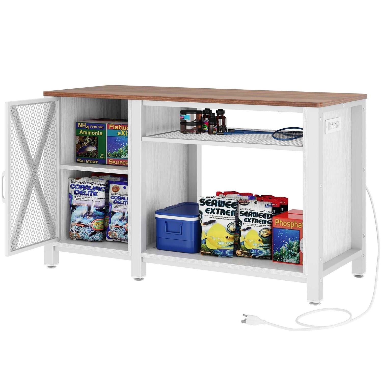 Moasis 55-75 Gallon Aquarium Stand with Power Outlets and Storage Cabinet T554