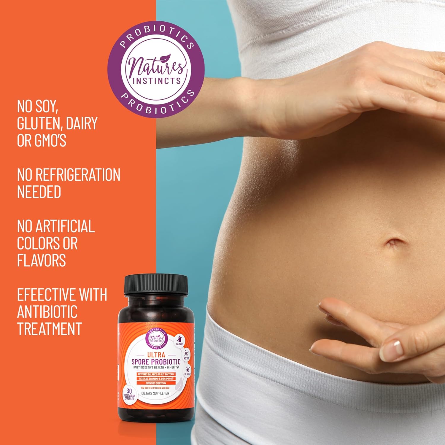 Ultra Spore Probiotic with Live Strains, 30 Capsules E14864