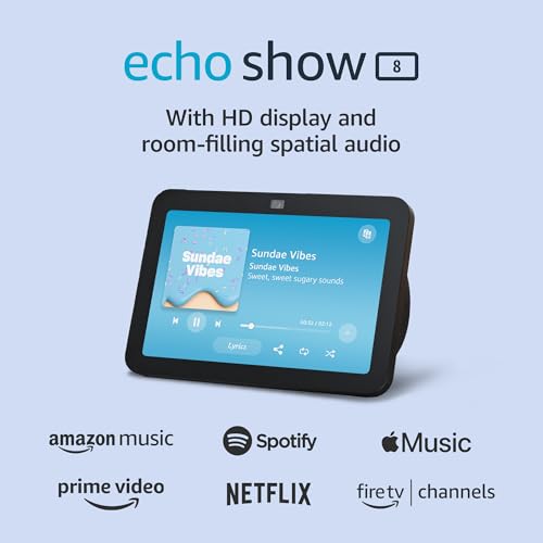 Echo Show 8 Smart Display with Alexa, Charcoal Q621