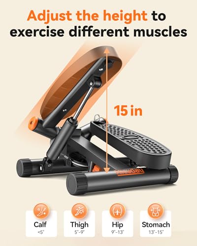 Niceday Twist Stepper with Resistance Bands for Home Workout, Gray V546043