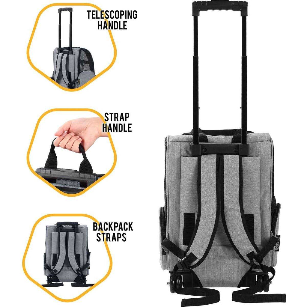 Kopeks Deluxe Backpack Pet Travel Carrier with Double Wheels L490