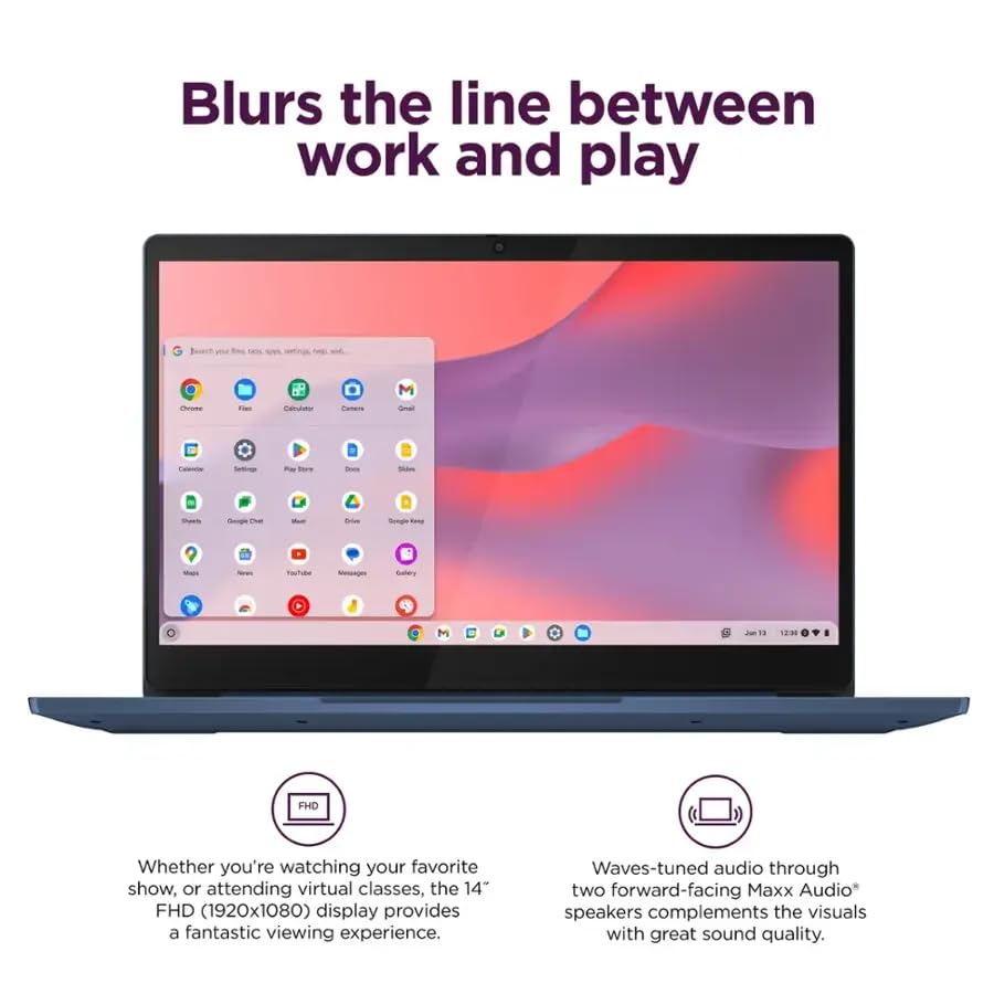 Lenovo IdeaPad Slim 3 Chromebook 14" Full HD, 8GB RAM, 64GB eMMC, Chrome OS, Blue P771632