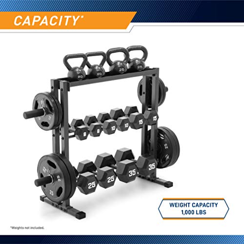 Marcy Weight Storage Organizer Rack for Dumbbells, Kettlebells & Plates W39798