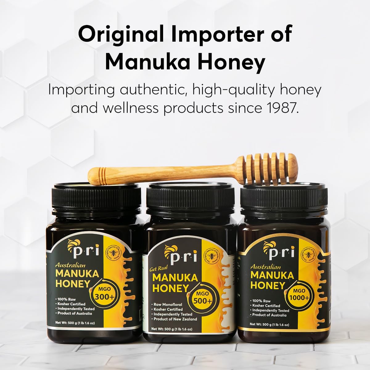 PRI Manuka Honey MGO 1000+ Raw, 1.1lb (500g Jar) G752