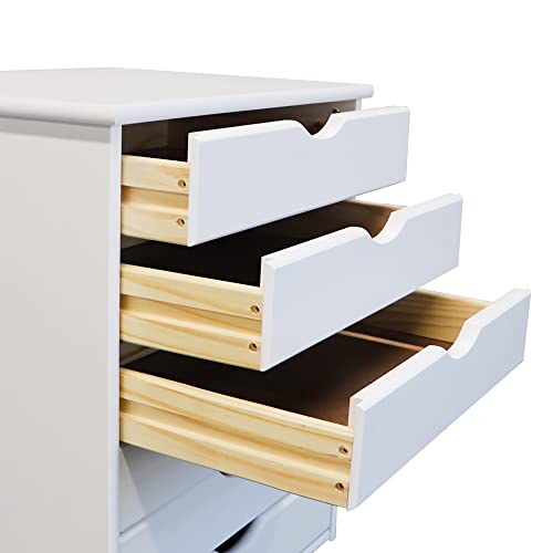 Jela Original Roll Cart, Solid Wood, 6 Drawer, White H793