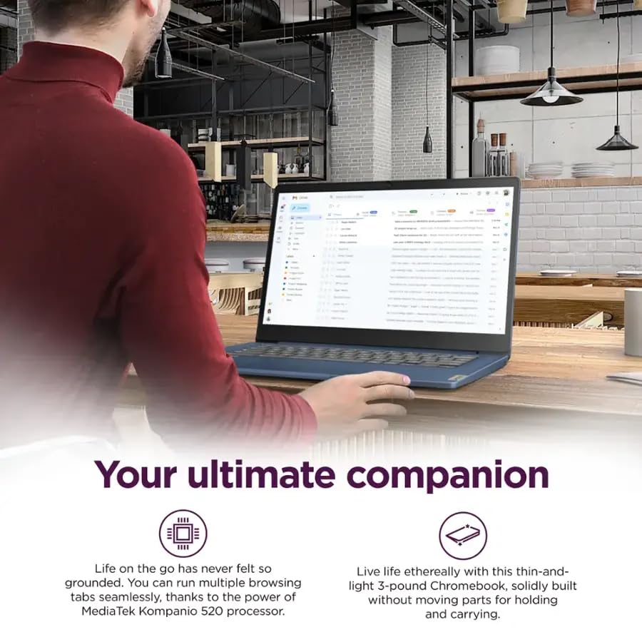 Lenovo IdeaPad Slim 3 Chromebook 14" Full HD, 8GB RAM, 64GB eMMC, Chrome OS, Blue P771632