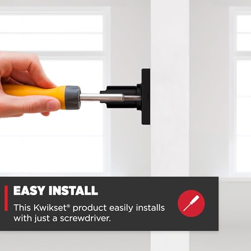 Kwikset Casey Interior Privacy Door Handle with Lock 10 Pack, Matte Black G103018