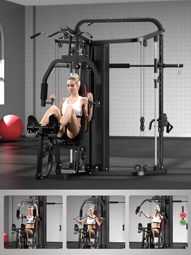 SunHome Multifunction Home Gym System with 138LB Weight Stack P641519