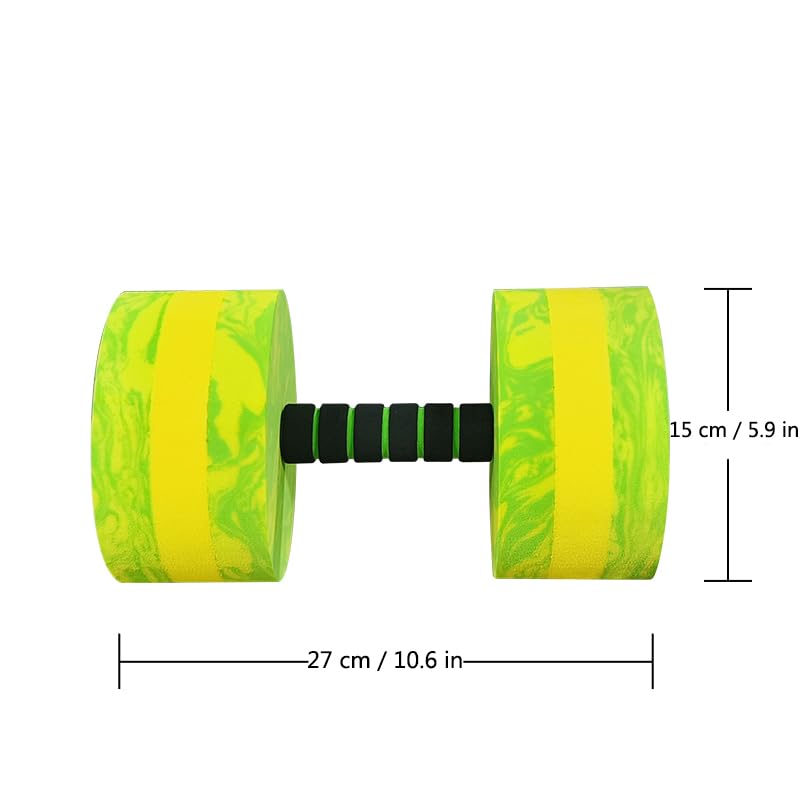 Aquatic Exercise Dumbbells Set of 2, EVA Foam Water Weights for Pool Fitness A527