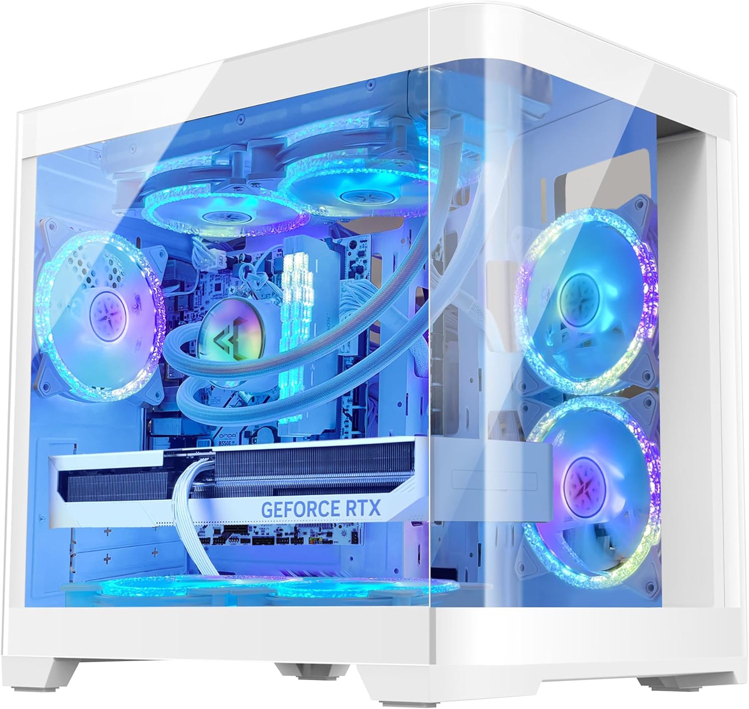 Poseidon White Gaming PC Desktop AMD Ryzen 7 5700X RTX 4060 32GB DDR4 2TB SSD Windows 11 Pro L839