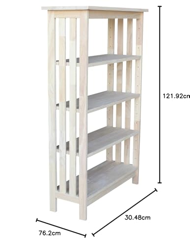 International Concepts 4 Tier Mission Shelf Unit, Unfinished X268