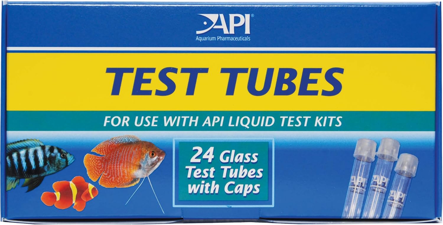API REPLACEMENT TEST TUBES WITH CAPS For Any Aquarium Test Kit Including API Freshwater Master Test Kit 24-Count Box