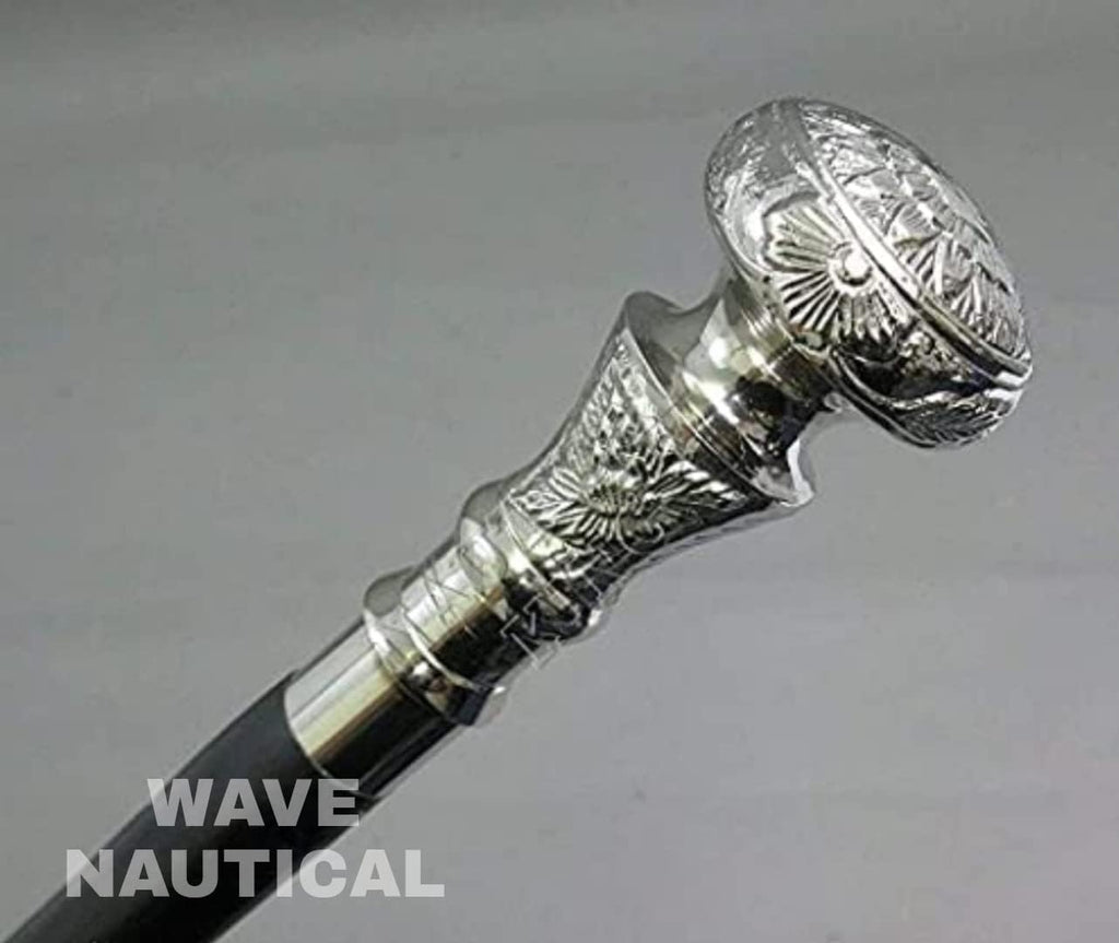 Victorian Wooden Walking Cane with Brass Handle M665