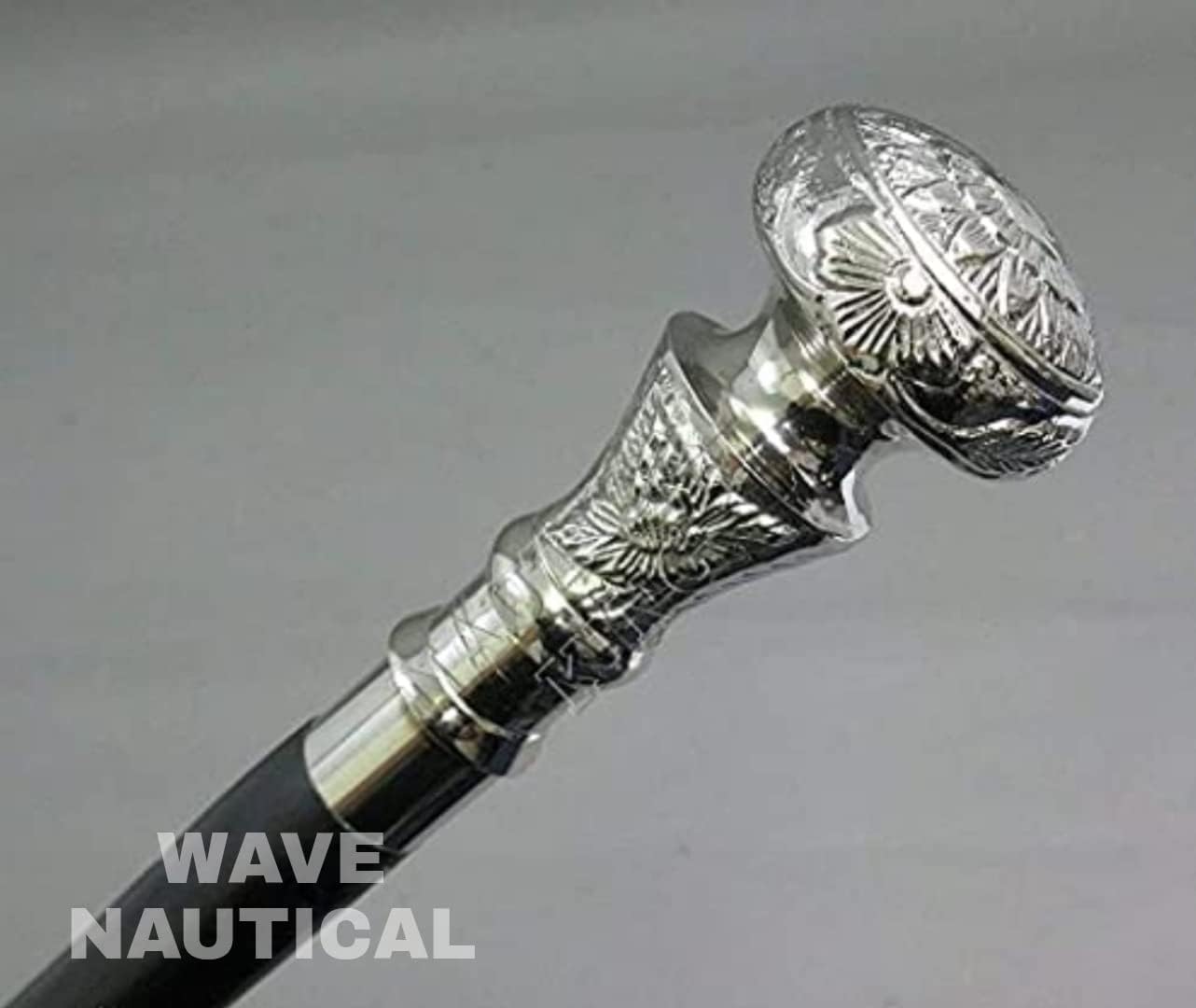 Victorian Wooden Walking Cane with Brass Handle M665