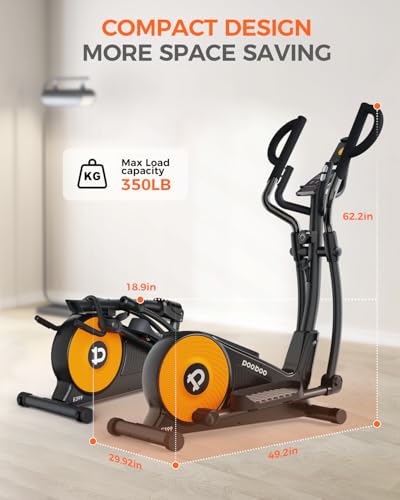pooboo Elliptical Machine with 16-Level Resistance and LCD Monitor N448672