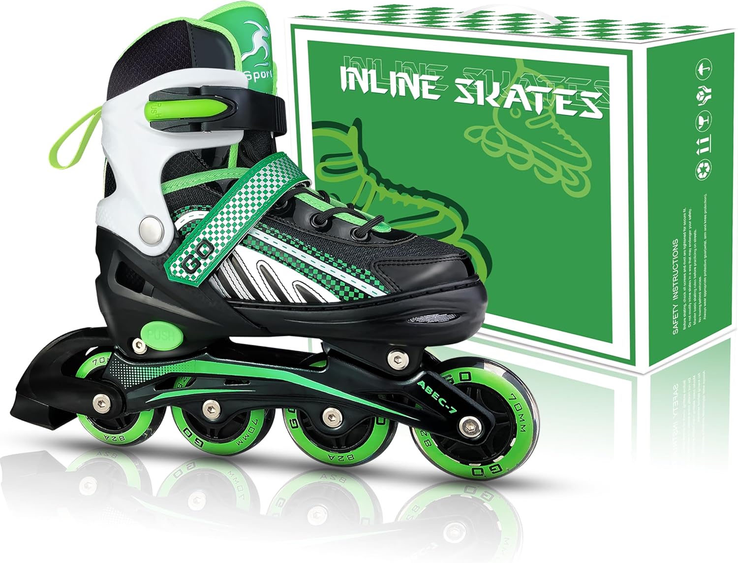 Adjustable Inline Skates for Kids with Light Up Wheels Q5867