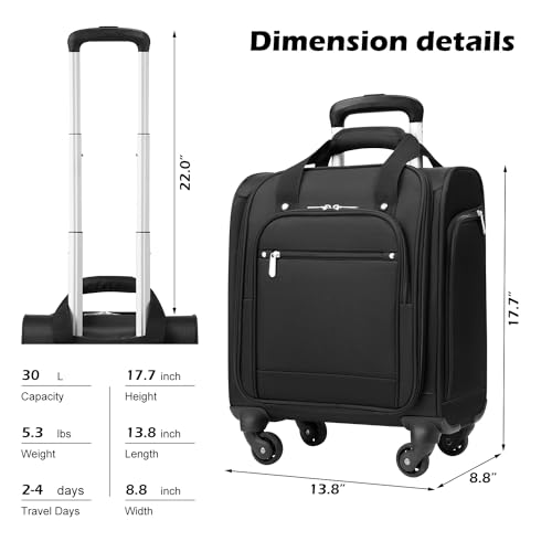 Coolife Underseat Carry On Luggage Softside Spinner Suitcase S899097
