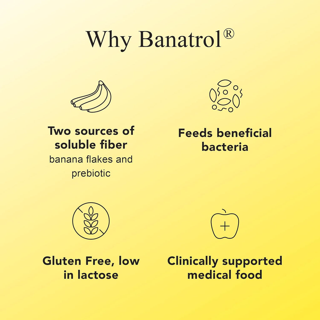Banatrol® Natural Anti-Diarrheal Medical Food with Prebiotics, 90 Servings (Banana) U3419