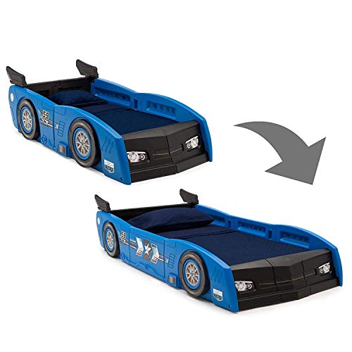 Delta Children Grand Prix Race Car Toddler and Twin Bed, Black