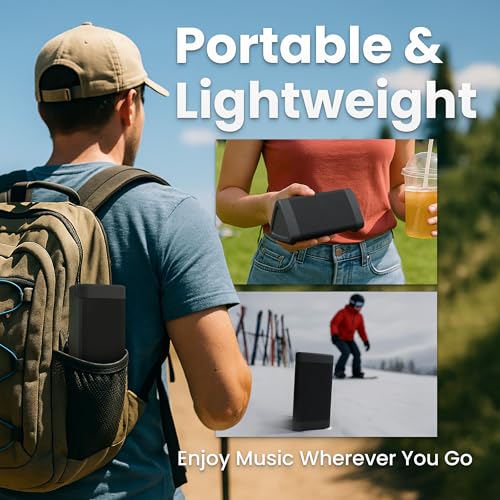 OontZ Angle 3 Portable Bluetooth 5.4 Speaker, IPX5 Water-Resistant, Black V1239