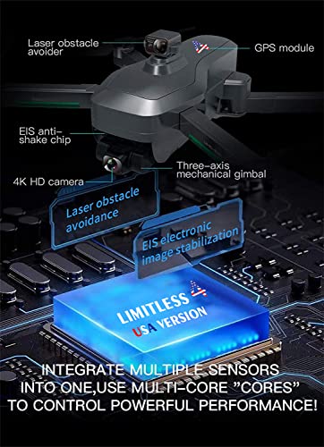 Drone X Pro LIMITLESS 4S Camera Drone for Adults with GPS 4K UHD and Obstacle Avoidance L2226