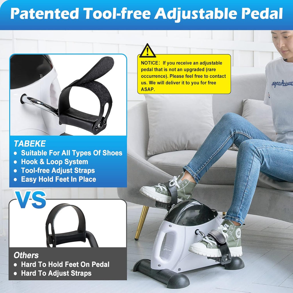 TABEKE Under Desk Bike Pedal Exerciser for Arm and Leg Exercise with LCD Display E71810